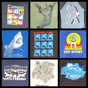👀 Like NEW x10 Shirt Lot Boys' Character Tees Size 10/12  *or Very Good Cond*